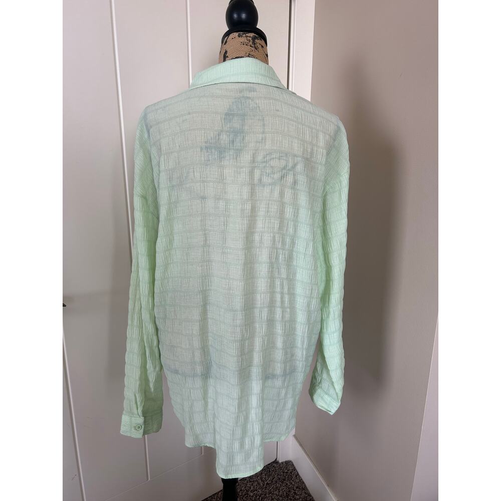 Skylar Rose Lime Green Long Sleeve Button Up Shirt Size S - Picture 2 of 7